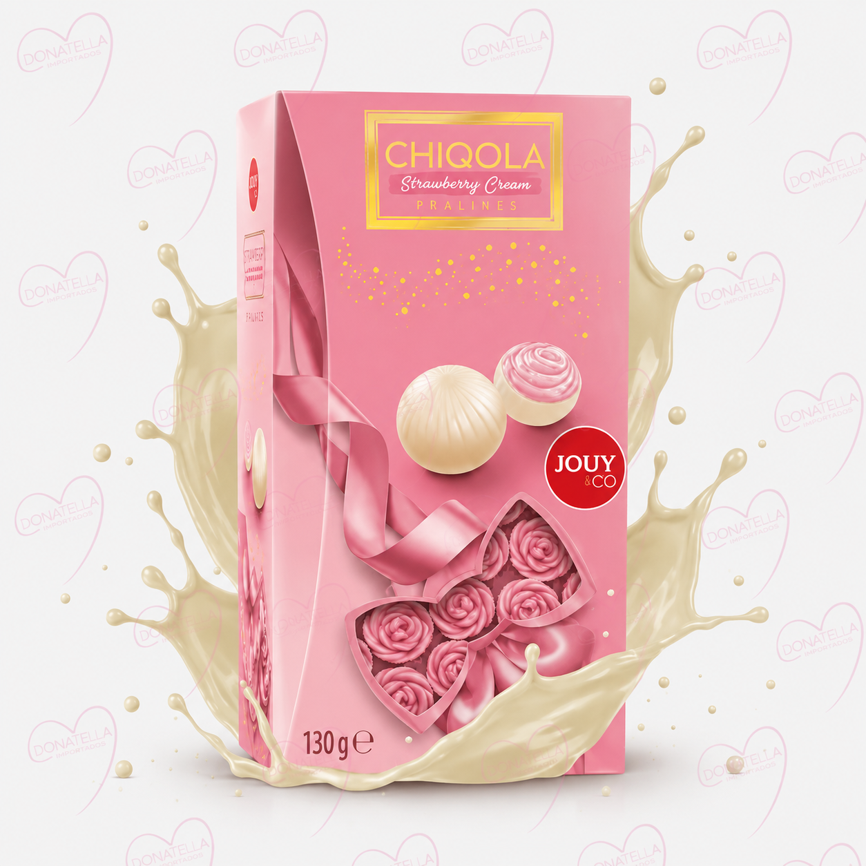 CHIQOLA STRAWBERRY WHITE CREAM PRALINES - 130GR